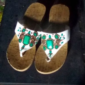 Olivia Miller Bejeweled Sandals